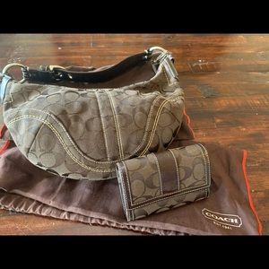 Authentic Coach purse with matching wallet